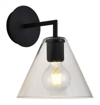 K Light WYN-T-KLW-10/BL Trends Cone Glass Wall Light Black