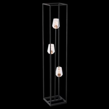 K Light T-LED-CC3 230v 9W LED Golden Crown Floor Lamp Black with Clear Glass and Gold