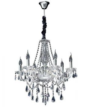 K Light V-KLCH-8004/6 6 Arm K9 Crystal Chandelier Clear Glass