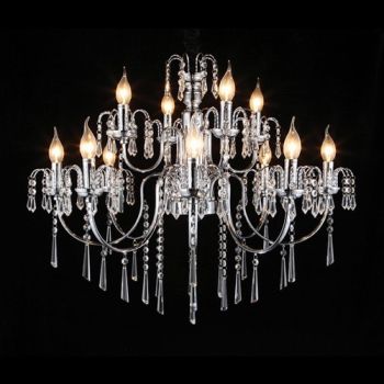 K Light V-KLCH-8816/8+4 8+4 Light Elegant Crystal Chandelier Chrome