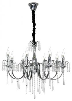 K Light V-KLCH-8816/8 8 Light Elegant Crystal Chandelier Chrome