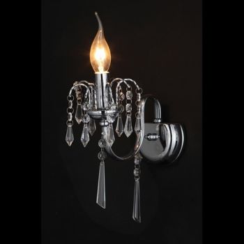 K Light WYN-KLW-8816/1 1 Light Elegant Crystal Wall Light Chrome