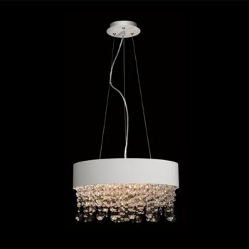K Light WYN-KLCH-P168157 Round White Pendant with K9 Crystals