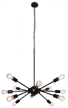 K Light WE-KLCH-303/BL, WE-KLCH-303/GD 230v 40W E27 12 Light Small Supernova Pendant (Multiple Colours/Finishes)