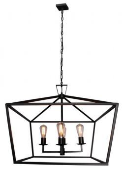 K Light WE-KLCH-393 Large Pentagon Ranch Iron Fitting Pendant Black