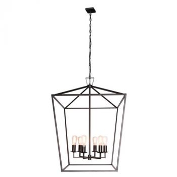 K Light WE-KLCH-394 XLarge Pentagon Ranch Iron Fitting Pendant Black