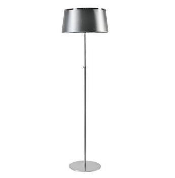 K Light X-LDD39 Adjustable Floor Lamp with Foot switch Satin Chrome with Silver parchment Shade