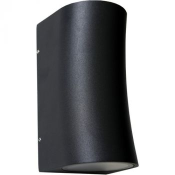 K Light Y-KLG-1801/2CRB 70W GU10 Curved Round Outdoor Wall Light Black