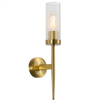 K-Light Y-KLW-79 320v 40W E27 Flambouw Wall Light Antique Brass with Clear Glass