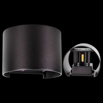 K Light JB-LED-007R/BL, JB-LED-007R/WH, JB-LED-007R/DG 230v 6W LED SMD Up/Down Round Beam Adjustable Wall Light (Multiple Colours/Finishes)