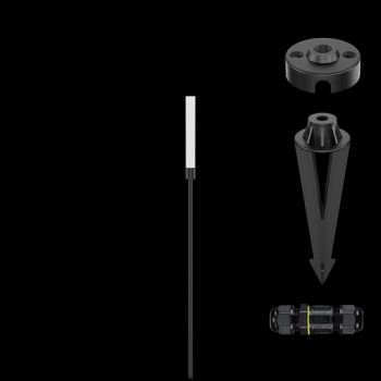 K Light YH805002GD 24V 3W LED Frosted Tube 78cm Spike Black with Frosted Glass