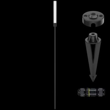 K Light YH805003GD 24V 3W LED Frosted Tube 100cm Spike Black with Frosted Glass