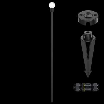 K Light YH805033GD 24V 3W LED Opel White Ball 86cm Spike Black with Opel White Ball