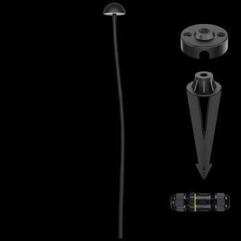 K Light YH805083GD 24V 3W LED Round Mushroom 85cm Spike Black