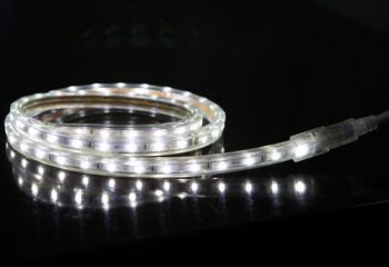 K Light YMW-3528-60/CW 60 LED's per meter 230V Outdoor Silicone Covered 4.8W/m Flexi Strip IP65 (Sold per meter) Cool White