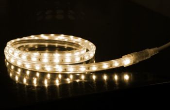 K Light YMW-3528-60/WW 60 LED's per meter 230V Outdoor Silicone Covered 4.8W/m Flexi Strip IP65 (Sold per meter) Warm White