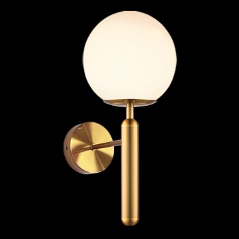 K Light WYN-KLW-108/AB 230v 3W G9 LED Fizz Pop Wall Light Antique Brass and Opal White Glass