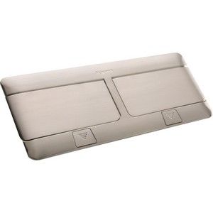 Legrand 054023 Pop up 2x4 modules to be equipped - brushed stainless steel finish