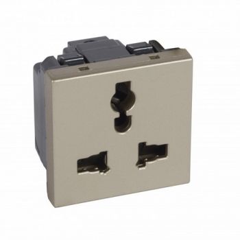 Legrand Arteor 570042 Multi2Pole And Earth Unswitched Socket Outlet 2Modules Champagne