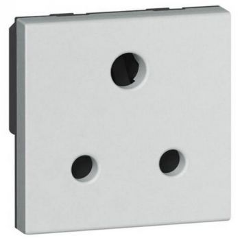 Legrand Arteor 570071 Socket 5A 2Pole And Earth 2Modules Soft Aluminium