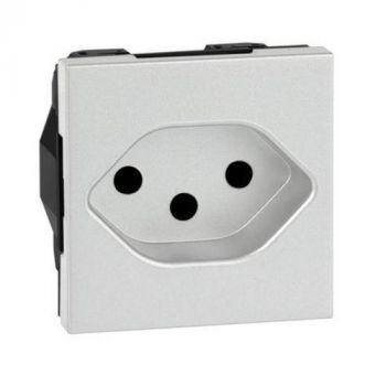 Legrand Arteor 570073 Socket T13 10A 250V 2Pole And Earth 2Modules Soft Aluminium