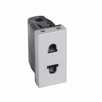 Legrand Arteor 571037 EuroUs Type 2P With Shutters Socket Outlet 15A 127 V/16A 250V 1Module Aluminium