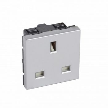 Legrand Arteor 571038 2Pole And Earth Switched Socket Outlet 13A 2Modules Aluminium