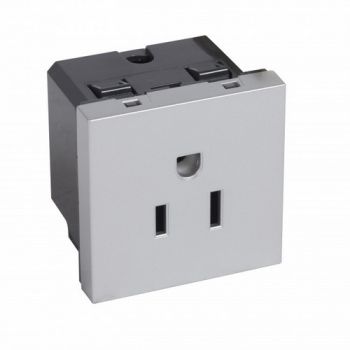 Legrand Arteor 571040 Type 2Pole And Earth Socket Outlet 15A 127V 2Modules Aluminium