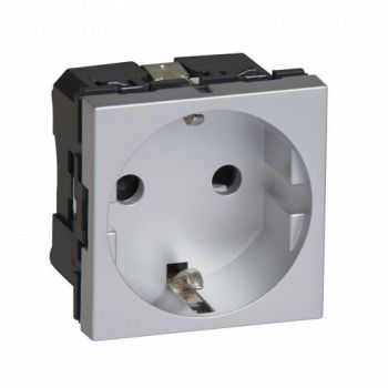 Legrand Arteor 571041 Socket 16A 2Pole And Earth Shuttered 2Modules Soft Aluminium