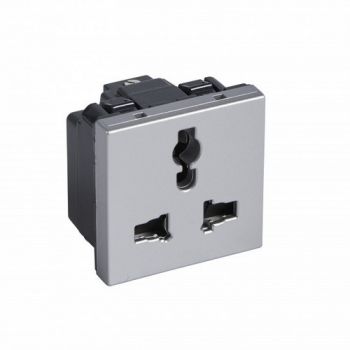 Legrand Arteor 571042 Multi2Pole And Earth Unswitched Socket Outlet 2Modules Aluminium