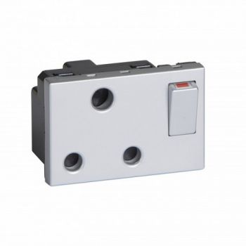 Legrand Arteor 571045 2Pole And Earth Switched Socket Outlet 15A 3Modules Aluminium