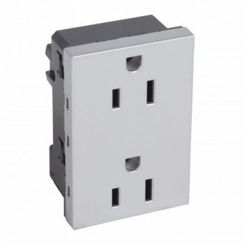 Legrand Arteor 571047 Type 2X2Pole And Earth Socket Outlet 15A 127V 3Modules Aluminium
