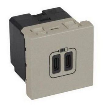 Legrand Arteor 571078 2 USB Type C Charging Socket 3A / 15W 230V 5V 2Modules Champagne