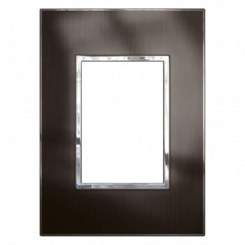Legrand Arteor 571418 Cover Plate 3Modules 2X4 Brushed Metal Black