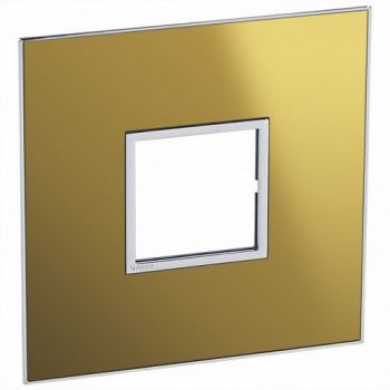 Legrand Arteor 571537 Cover Plate 2Modules For 4X4 Box Reflective Gold