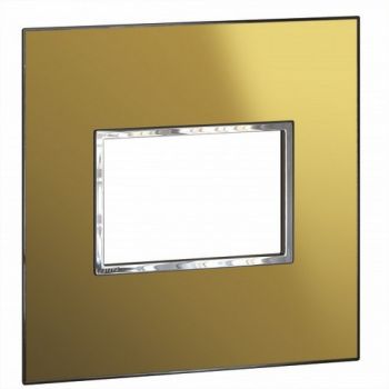 Legrand Arteor 571538 Cover Plate 3Modules For 4X4 Box Reflective Gold
