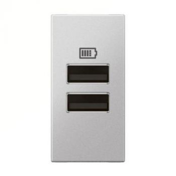 Legrand Arteor 571687 1Module USB Two Ports A+A 3A 15W Soft Aluminium