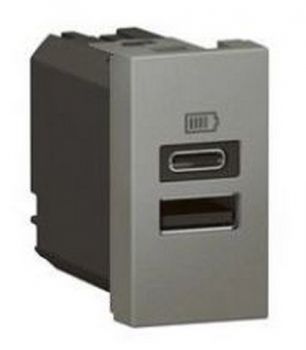 Legrand Arteor 571689 1Module USB Two Ports A+C 3A 15W Magnesium