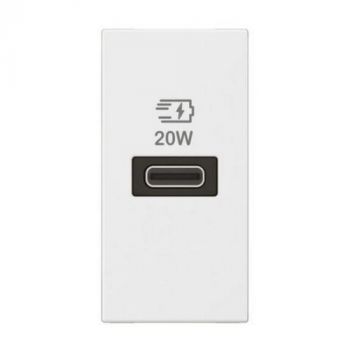 Legrand Arteor 571696 1Module USB Single Port Type C Power Delivery 20W White