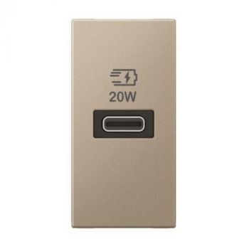 Legrand Arteor 571698 1Module USB Single Port Type C Power Delivery 20W Champagne