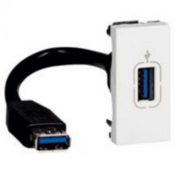 Legrand Arteor 572094 USB Female 2.0 Socket Preterminated WithA 15 Cm Cord 1Module White