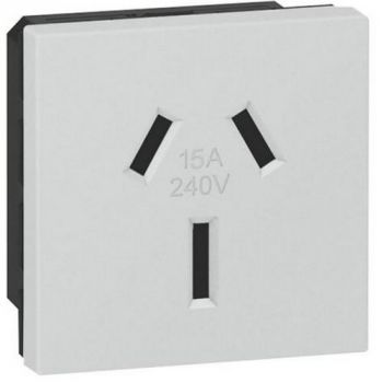 Legrand Arteor 572107 Socket 10/15A 2Pole And Earth Shuttered 2Modules Soft Aluminium