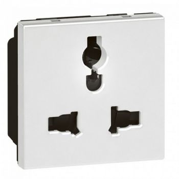 Legrand Arteor 572123 MultiSocket 2Pole And Earth Unswitched Shuttered 2Modules White