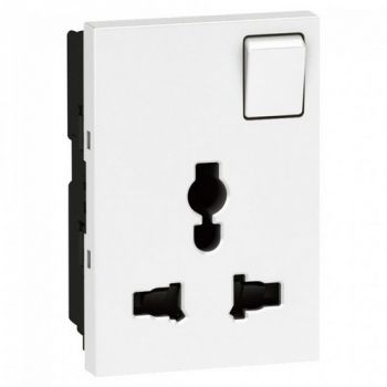 Legrand Arteor 572135 MultiSocket 2Pole And Earth Switched Shuttered 3Modules White