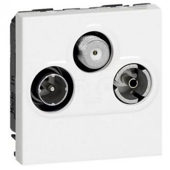 Legrand Arteor 572172 TV-R-Sat Socket Shielded 0 To 2400Hz 2Modules White