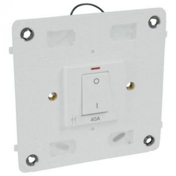 Legrand Arteor 572196 Double Pole Switch With Neon 40A 250V 4X4 Soft Aluminium