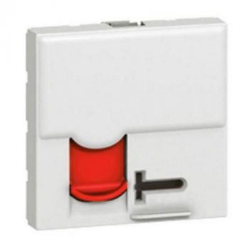 Legrand Arteor 572350 Rj45 Socket Category 6A STP With Controlled Access 2Modules White With Red Shutter