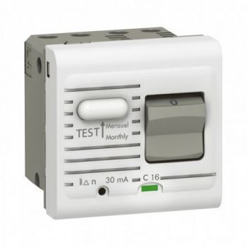 Legrand Arteor 572360 RCBO Single Pole With Neutral 30ma 2Modules White