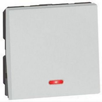 Legrand Arteor 572384 2way Switch With Indicator 20A 250V 2Modules Soft Aluminium