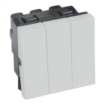 Legrand Arteor 572388 2 X 2way + 1way Switch 20A 250V 2Modules Soft Aluminium